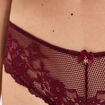 Shorty en dentelle prune femme