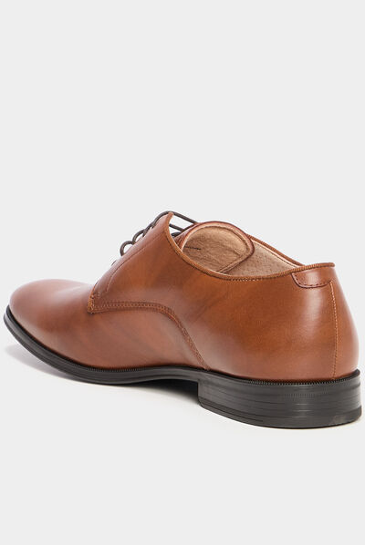 Derbies à lacets marron cognac homme