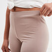 Short cycliste coton stretch marron clair femme