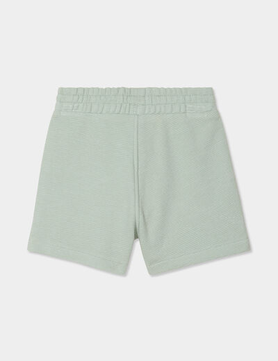 Short avec noeud taille élastiquée coton vert pastel bébé garçon
