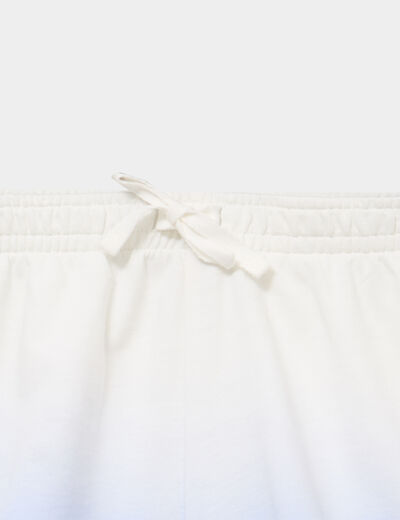 Short molletonn&eacute; taille &eacute;lastiqu&eacute;e bleu pastel fille