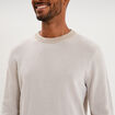 Pull col rond manches longues gris clair homme