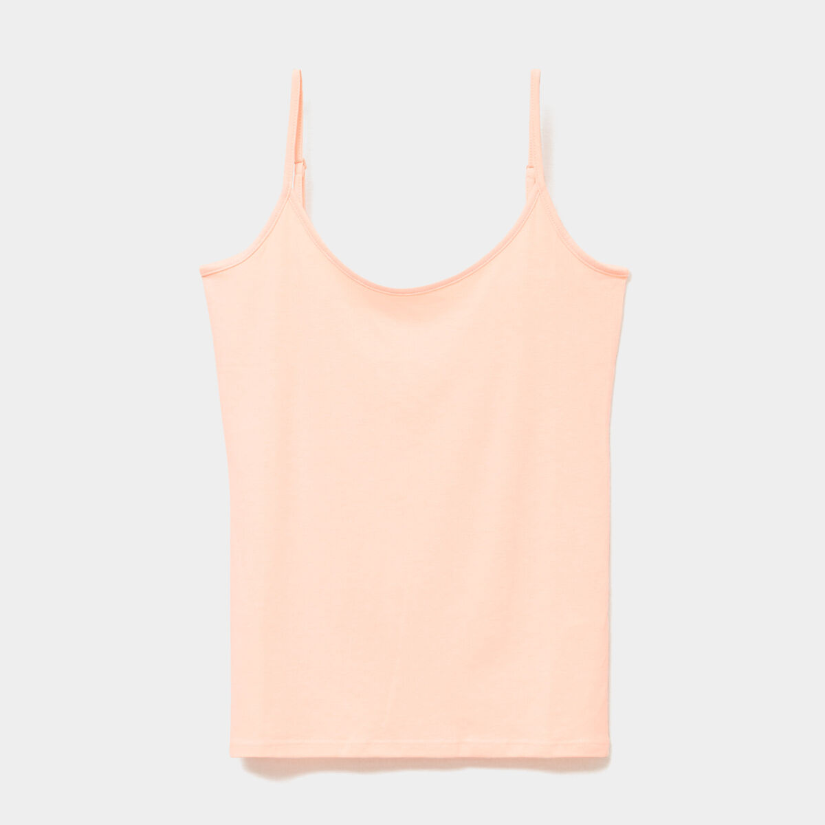 D&eacute;bardeur coton bretelles r&eacute;glables orange fluo femme