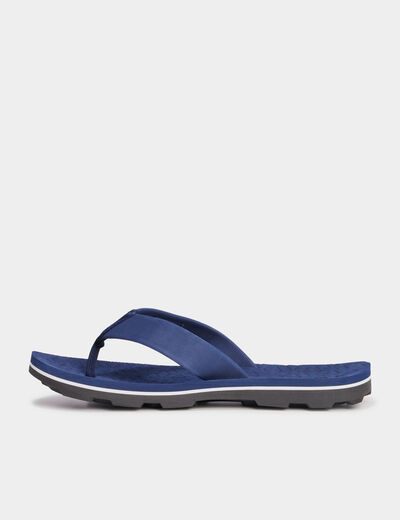 Tongs semelle crantée bleu marine homme