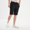 Bermuda chino à coulisse lin mélangé noir homme