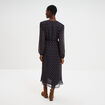 Robe longue empire manches longues bleu marine femme