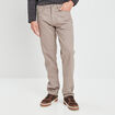 Pantalon droit en coton stretch taupe homme