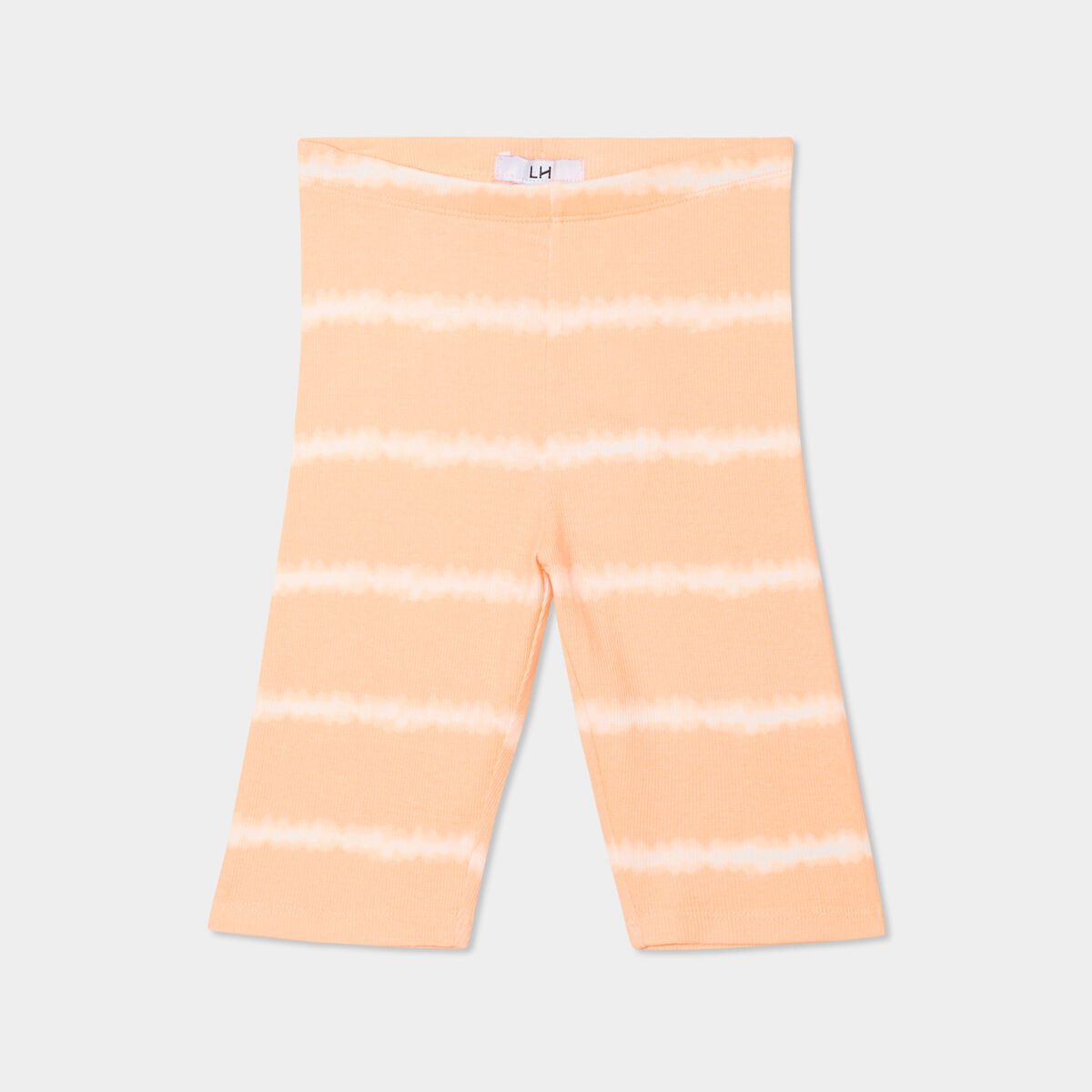Legging cycliste côtelé coton orange fluo fille