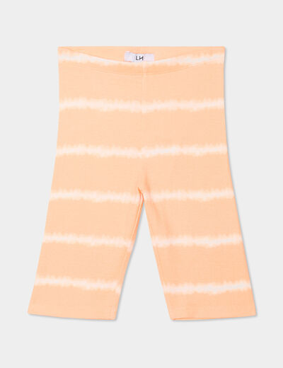Legging cycliste côtelé coton orange fluo fille