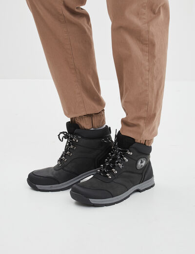 Boots à lacets noir homme