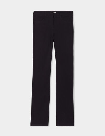 Pantalon droit stretch noir femme