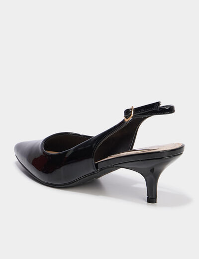 Escarpins vernis &agrave; talons noir femme