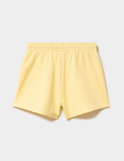 Short molletonn&eacute; taille &eacute;lastiqu&eacute;e jaune clair fille