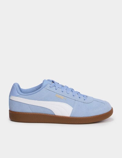 Baskets &agrave; lacets effet su&eacute;dine Puma bleu pastel femme