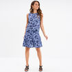 Jupe courte à volants patineuse bleu femme