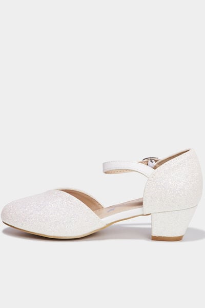 Babies c&eacute;r&eacute;monie &agrave; talons paillettes blanc fille