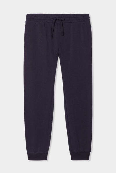 Jogging droit molleton bleu marine homme