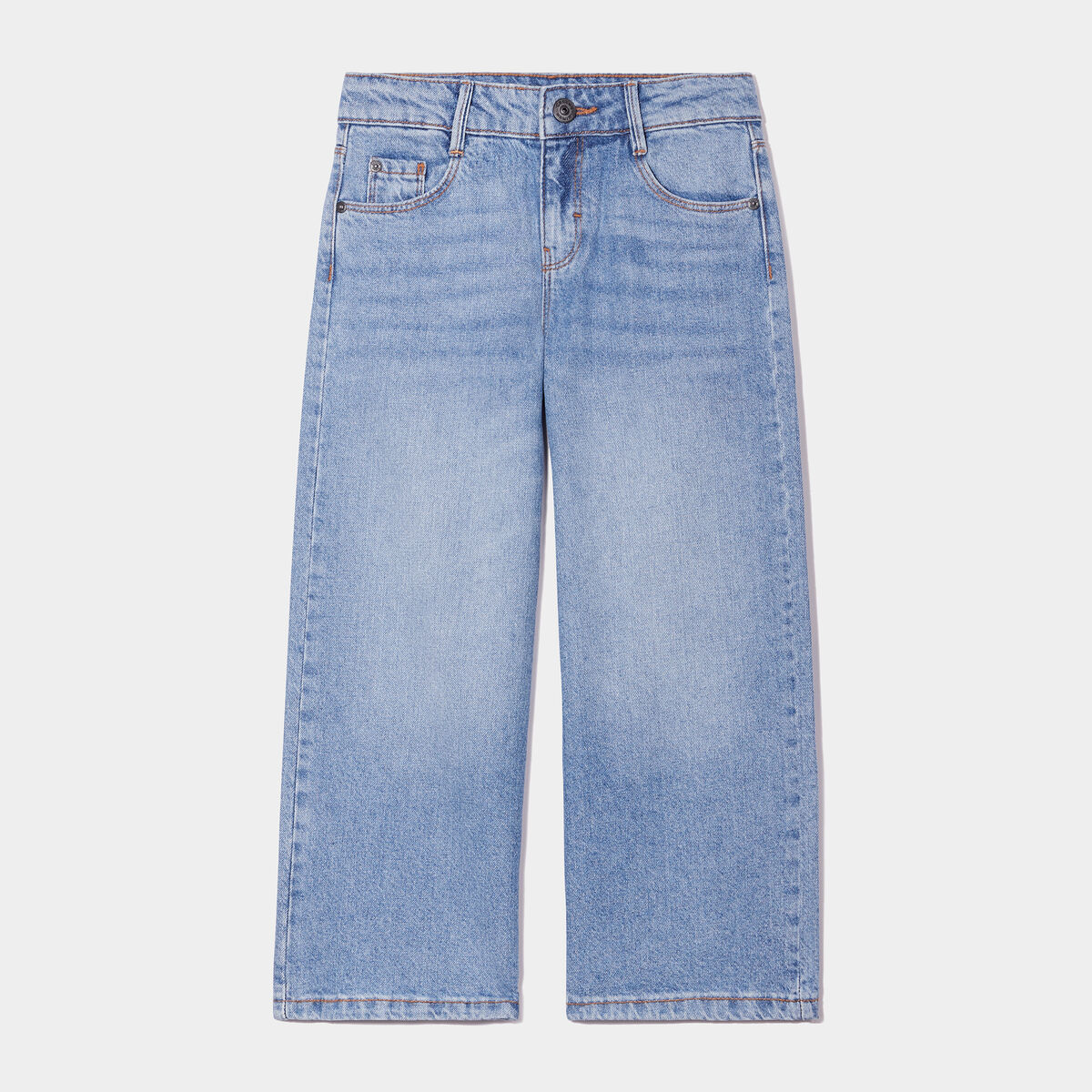 Jeans wide leg 7/8ème denim double stone fille