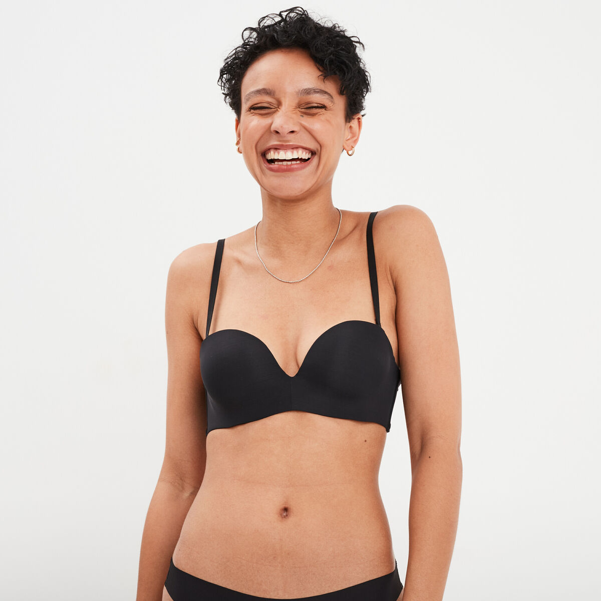 Soutien-gorge bandeau multiposition noir femme