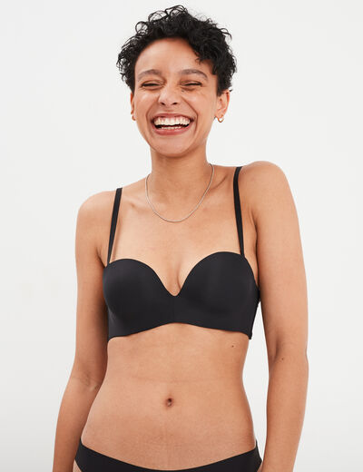Soutien-gorge bandeau multiposition noir femme