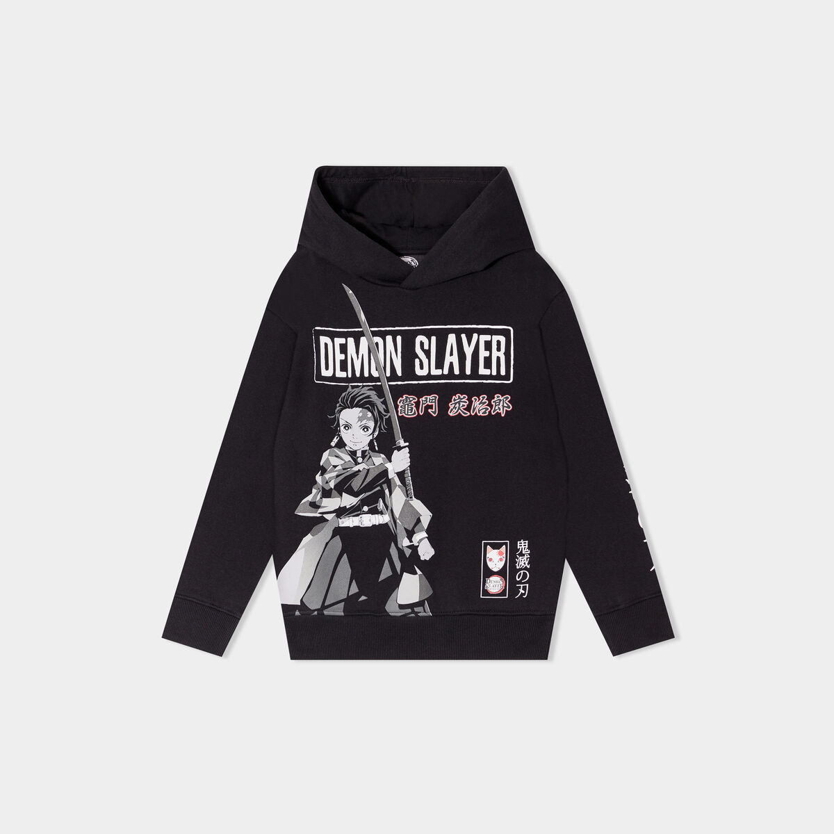 Sweat à capuche hoodie Demon Slayer noir garçon