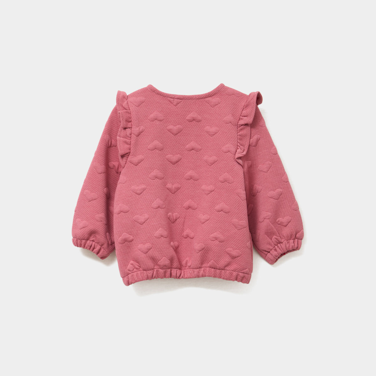 Gilet zipp&eacute; matelass&eacute; coeur &agrave; volants vieux rose b&eacute;b&eacute; fille