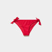 Bas de maillot de bain d&eacute;tails noeuds rouge fonc&eacute; femme