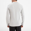 Polo manches longues en coton gris homme