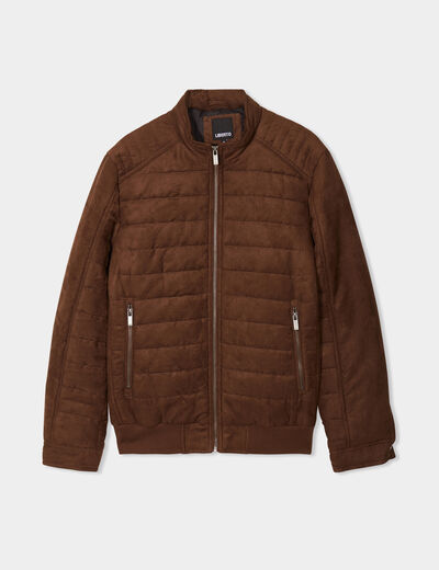 Blouson aspect suédine zippé Liberto marron homme