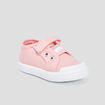 Tennis toile &agrave; scratchs semelle souple rose b&eacute;b&eacute; fille