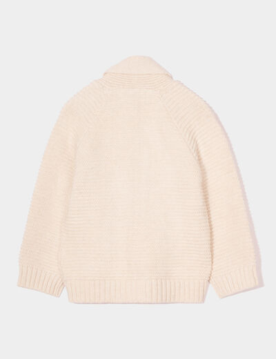 Gilet col châle boutonné coton Creeks beige bébé garçon