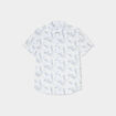 Chemise droite manches courtes coton ecru homme