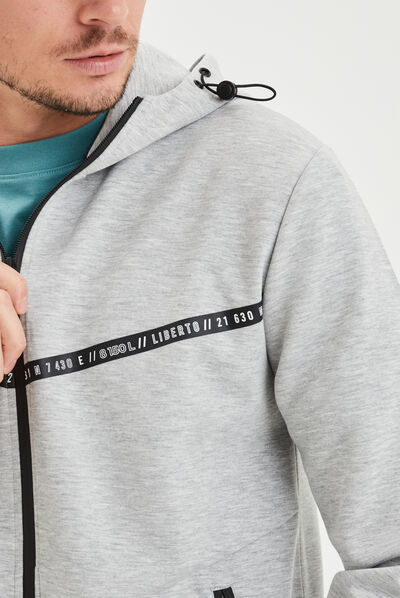Gilet zippé à capuche Liberto gris homme