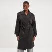 Trench long ceintur&eacute; noir femme