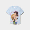 T-shirt col rond coton Les Sisters bleu ciel fille