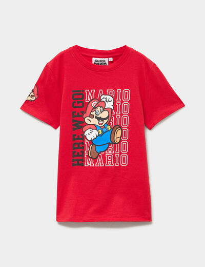 T-shirt manches courtes Super Mario rouge gar&ccedil;on