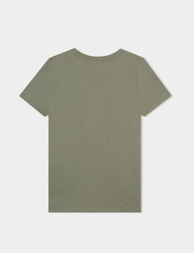 T-shirt en coton manches courtes vert kaki garçon