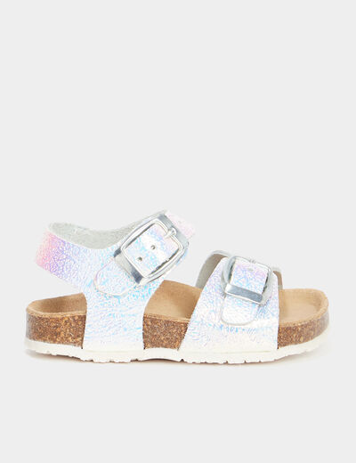 Sandales irisées en cuir Creeks rose bébé fille