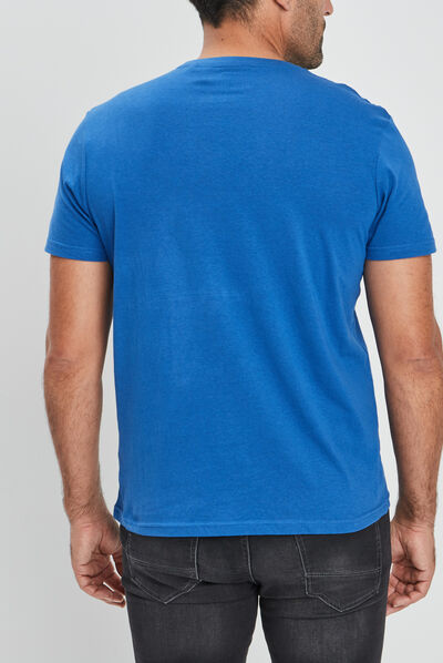 T-shirt de Noël manches courtes bleu homme