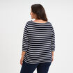 T-shirt col rond manches 3/4 coton noir femme grande taille