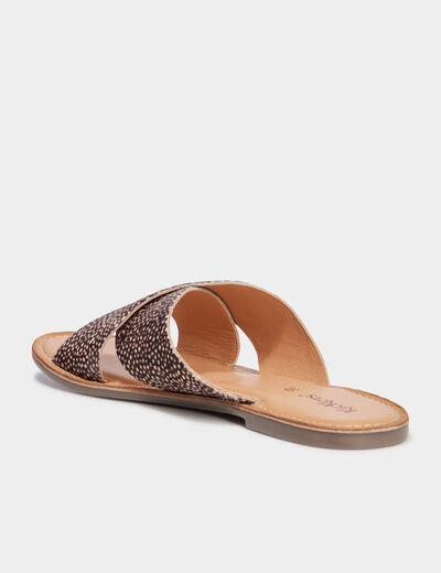 Mules brides croisées en cuir Kickers noir femme