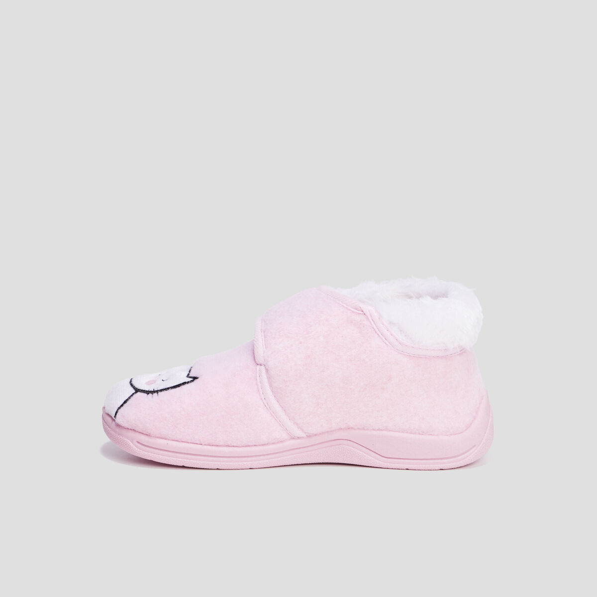 Chaussons bottillons fourrés forme chat rose fille