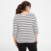 T-shirt col rond manches 3/4 coton ecru femme grande taille