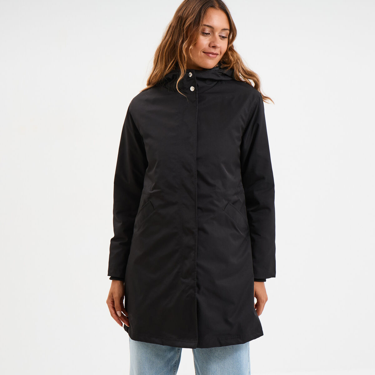 Parka 3-en-1 gilet fourr&eacute; noir femme