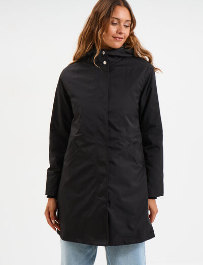 Parka 3-en-1 gilet fourr&eacute; noir femme