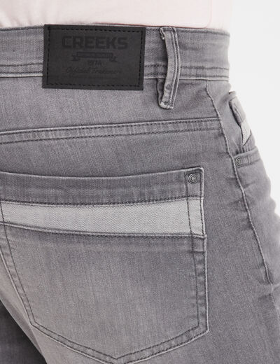 Bermuda regular en jean Creeks denim gris homme