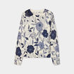 Pull col rond manches longues bleu femme