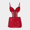 Combinette avec laçage en dentelle rouge femme