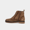 Boots zippées à lacets en cuir marron femme
