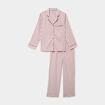 Ensemble pyjama chemise manches longues rose nude femme